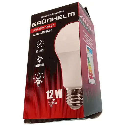 Лампа LED Grunhelm A60-12W-3K-E27 (149208) - фото 2