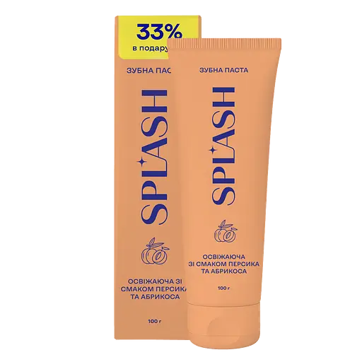 Зубна паста освіжаюча зі смаком персика та абрикоса Splash 100 г - фото 3