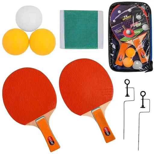Набір ракеток для пінг-понгу із сіткою, ракетками, м’ячами, C44878