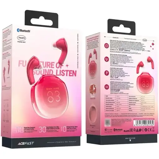 Наушники TWS Acefast T9 pomelo red - фото 5