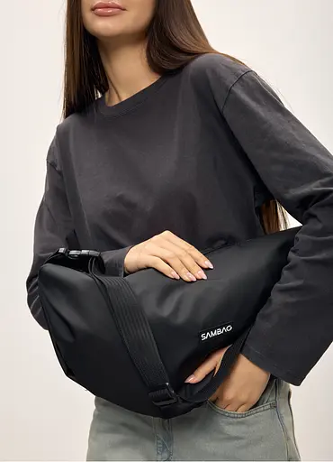 Женская сумка Sambag HOBO Bag-glove черная тканевая 50 х 28 х 5 см (53400064) - фото 4