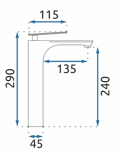Смеситель для умывальника Rea Berg высокий black REA-B2039 Черный матовый - фото 6
