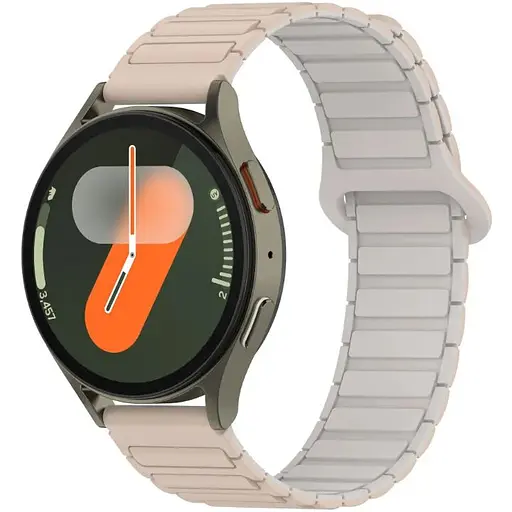 Ремешок DK CDK для Garmin Approach S40 20mm Silicone Shaped Magnetic Band (018822) (pink sand / grey) - фото 3