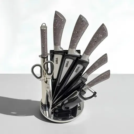 Набір ножів з підставкою 9 шт. Marble (NS44SETKN) - фото 2