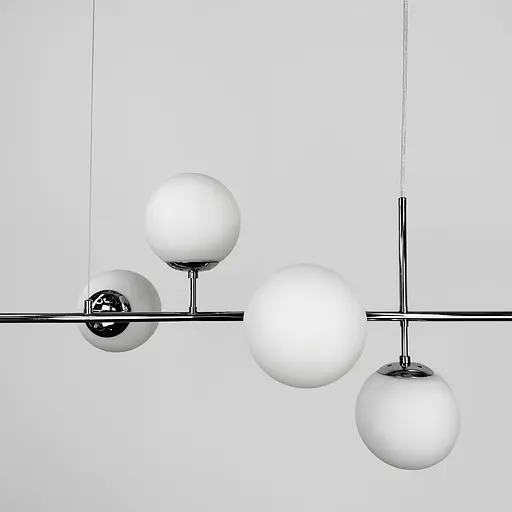 Люстра видовжена хромованому корпусі на 6 плафонів (тип В) | Line F | Арт. SGJ7/6B CH+WT - фото 3