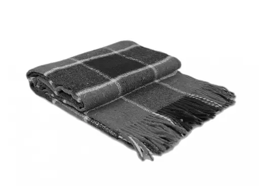 Плед вовняний Vladi Палермо 140x200 темно-сірий-сіро-білий 7 - фото 1