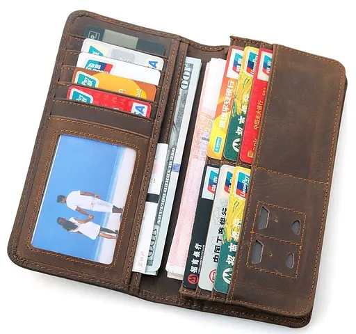 Мужской кожаный кошелек Vintage 9х19 см acs0016065 - фото 6