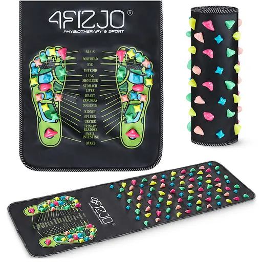 Коврик ортопедический 4FIZJO 140 x 35 см с камнями для массажа ног Black (P-5905973403177) - фото 2