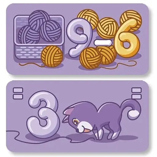 Настільна навчальна гра Муркітливе віднімання 360081, 63 картки - фото 4