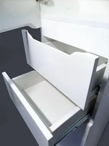 Пенал підлоговий для ванної Альба з кошиком лівий 40 см Білий 30412 - фото 4