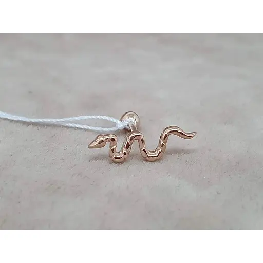 Золота сережка для пірсингу хеліксу Ірій з фіанітами. З40075ШТ - фото 3