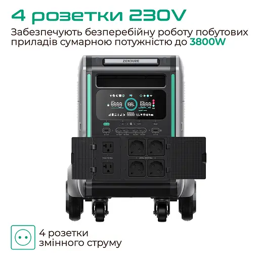 Зарядна станція Zendure SuperBase V6400 (6438 Вт/м) 3800Вт UPS Semi-Solid GridFlow WIFI/BT - фото 2