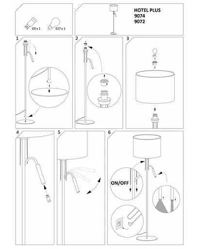 Торшер Nowodvorski 9072 Hotel plus - фото 3