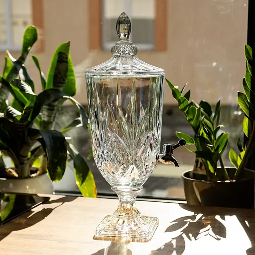 Лимонадниця з краном скляна 3 л диспенсер для напоїв лимонадник із краном Прозорий Yiwu HP-19-302 - фото 4