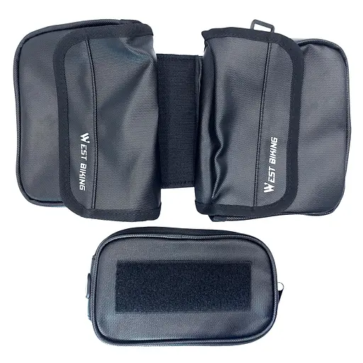 Велосумка на раму West Biking YP0707322 1,4 л для смартфона 7.2" 18х15х14 см черный (G0001974) - фото 7