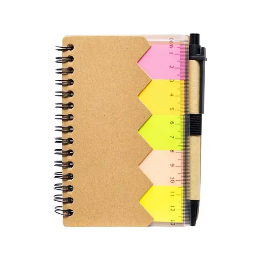 Блокнот А6 на спіралі Bambi JX409 з набором стікерів та ручкою - фото 1