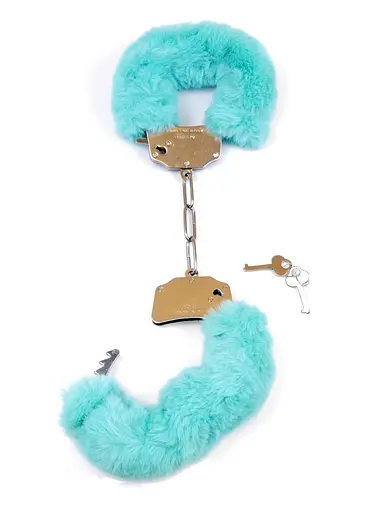 Наручники Fetish B - Series Furry Cuffs (блакитний) - фото 2