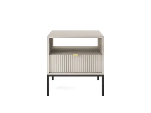 Тумба приліжкова Perfect Home Нова / Nova з 1 шухлядою і чорними ніжками S54 Кашемір (PFH-091256) - фото 4