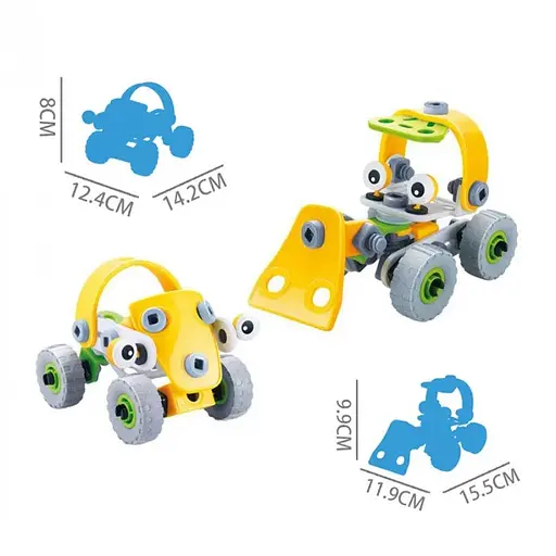 Болтовий конструктор BuildandPlay 2 в 1 "Будівельники" HANYE J-7725, 56 елементів - фото 2