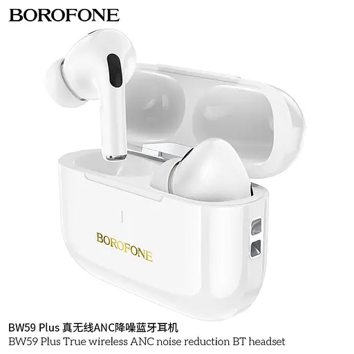 Навушники Borofone BW59 Plus TWS з шумозаглушенням | BT5.3, 30/300mAh, ANC, 4h | white - фото 3