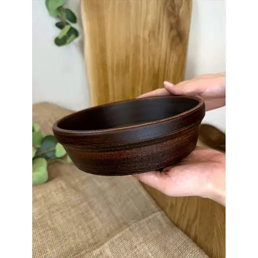 Миска под бануш керамическая (глиняная) Гладкая 1.1 л - фото 5