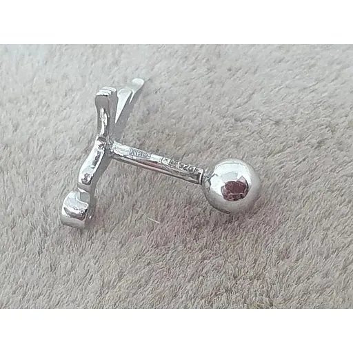 Серебряная серьга для пирсинга хеликса Ирий с фианитами. 40109ШТ - фото 4