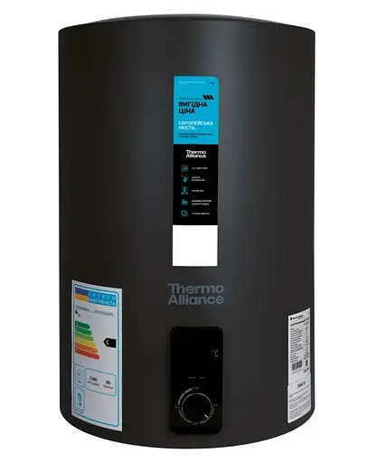 Водонагреватель электрический Thermo Alliance, 2 кВт, сухой ТЭН, 80 вертикальный, цилиндрический, черный (D80V20J3(D)KВ) - фото 1