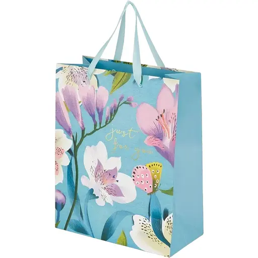 Пакет подарунковий Large Flowers 760301ML Блакитно-фіолетовий - фото 1