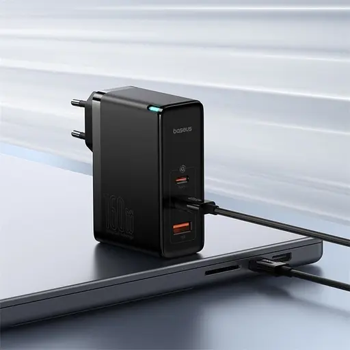 Мережевий зарядний пристрій Baseus GaN5 Pro Fast Charger 160W + Cable USB-C to USB-C Black (P10110825113-00) [136665] - фото 9