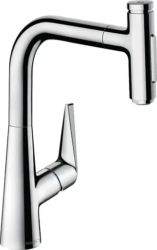 Смеситель для кухни Hansgrohe Talis 220 2jet с вытяжным изливом Sbox хром 73868000 Хром - фото 1