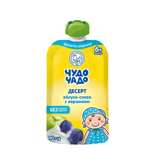 Упаковка десерта для детей Чудо-Чадо Яблоко-слива со сливками 1.44 кг (90 г х 16 шт.) - фото 2