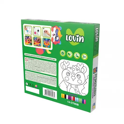 Розмальовка з повітряним пластиліном ТМ Lovin Набір для ліплення "Лісові друзі" Олень Вид 3 - фото 2