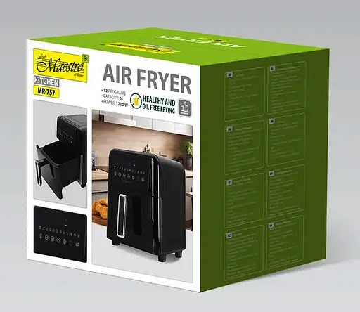 Аерофритюрниця безмасляна Maestro MR-757 на 6л електрична з сенсорним керуванням 1700Вт Чорний - фото 5