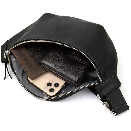 Жіноча шкіряна сумка-бананка Grande Pelle 11х26х7 см sum0026374 - фото 2