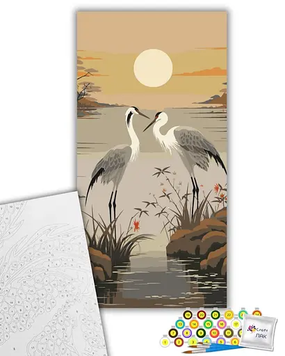 Набор для росписи ArtCraft Серые журавли 40 x 80 см (11553-AC) - фото 2