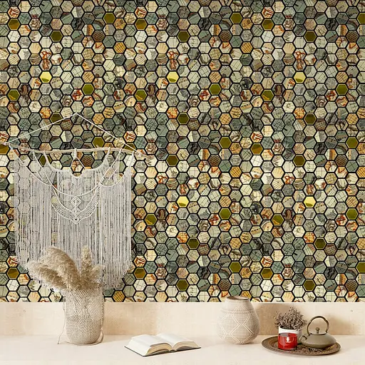 Самоклеюча алюмінієва плитка 300x300x3 мм Золота луска SW-00001934 - фото 7