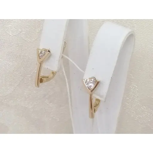 Золотые серьги Гаразд с фианитами. 3531927 - фото 3