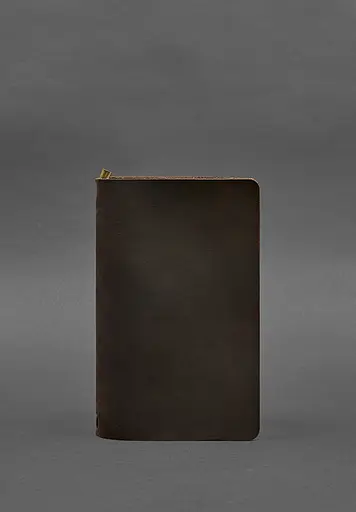 Кожаный блокнот (софт-бук) 8.0 на резинке темно-коричневый Crazy Horse - фото 2