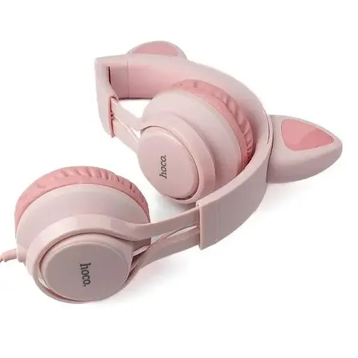 Провідні накладні навушники Hoco W36, 3.5mm, 1.2m, Рожевий - фото 5