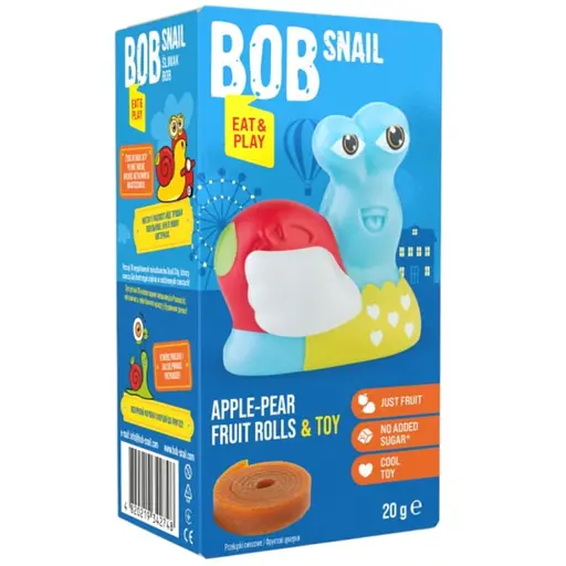 Натуральные конфеты Bob Snail Яблоко-Груша с коллекционной игрушкой Dragosnails 20 г