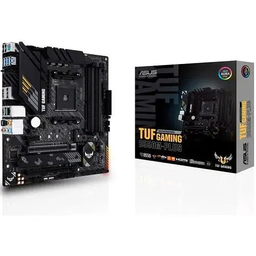 Материнская плата Asus TUF Gaming AM4 (B550) B550M-PLUS, B550, 4xDDR4, CrossFire, Int.Video (CPU), 4xSATA3, 2xM.2, 1xPCI-E 16x 4.0, 1xPCI-E 1 3.0, ALC S1200A, RTL8125B, 8xUSB3.2/6xUSB2.0, HDMI/DP, MicroATX - фото 2
