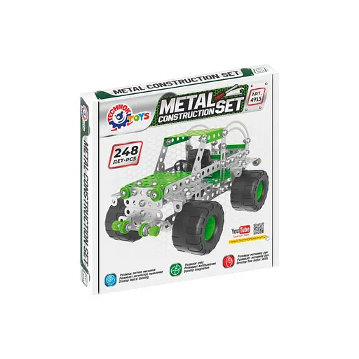 Дитячий Конструктор металевий "Позашляховик" ТехноК 4913TXK, 248 деталей - фото 3