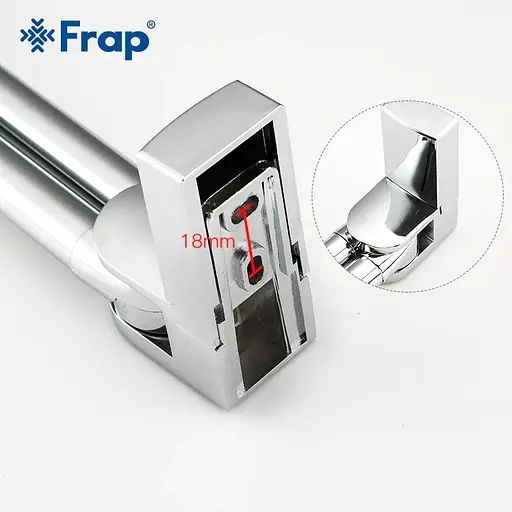 Тримач для рушника поворотний подвійний Frap F1812 з 2-ма накладками 382 мм білий/хром Хром - фото 4
