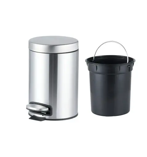 Мусорное ведро Mixxus Ellipse-TC0205 SS Color с плавным закрытием круглое 5 л нержавейка (MI7076)  - фото 2