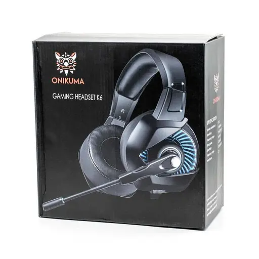 Проводная игровая гарнитура Onikuma Gaming with LED K6, USB, 3.5mm, 2m, black-blue - фото 3