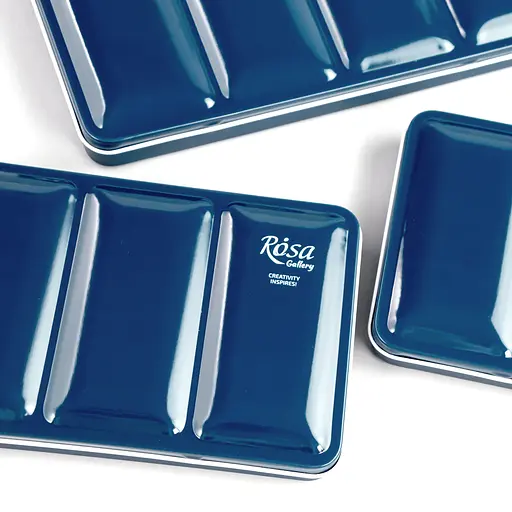 Пенал для акварельних фарб Rosa Gallery металевий Індіго 35 кювет   - фото 6