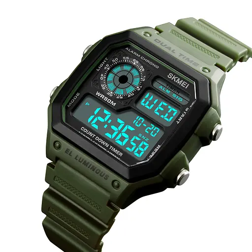 Наручний годинник чоловічий 1299AG Army Green. Skmei acs0030817 - фото 4