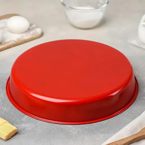Форма для выпечки торта с тефлоновым покрытием, круглая, (диаметр 28 см), Zauberg Красный 87809 - фото 2