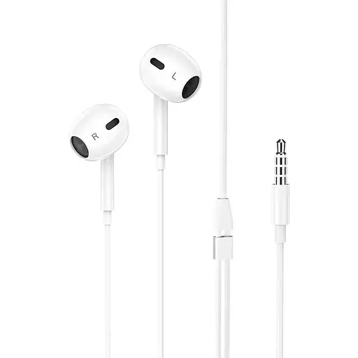 Проводные наушники Hoco M1 Max crystal earphones with mic, 3.5mm, 1.2m, white