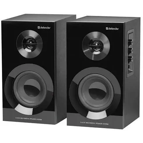 Колонки 2.0 Defender Aurora S40, черный, 40 Вт, 3.5 мм, регулятор громкости, деревянный корпус (65240) - фото 1